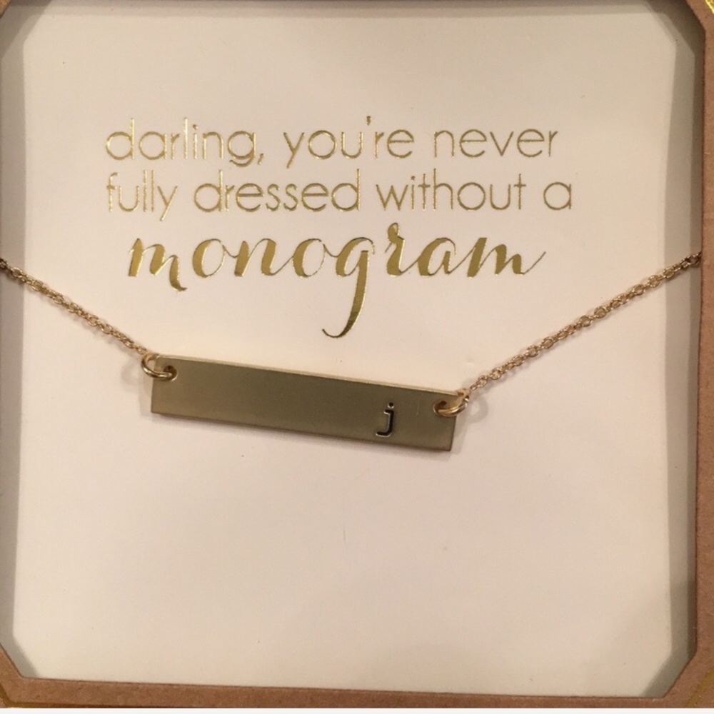 Monogrammed Gold Necklace - “J”